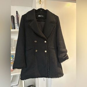 Zara Mid Thigh Tweed‎ Coat